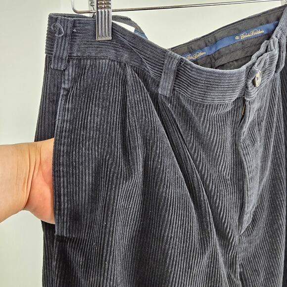 Brooks Brothers Elliot Straight Leg Corduroy Black Pants | Men's 34 x 30 | FADED - Picture 9 of 16
